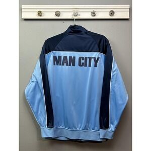 Manchester City Jacket Mens Medium Blue Soccer Zip Track Top Man City Official